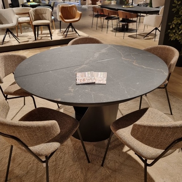 Calligaris ronde eetkamertafel uitschuifbaar - 0